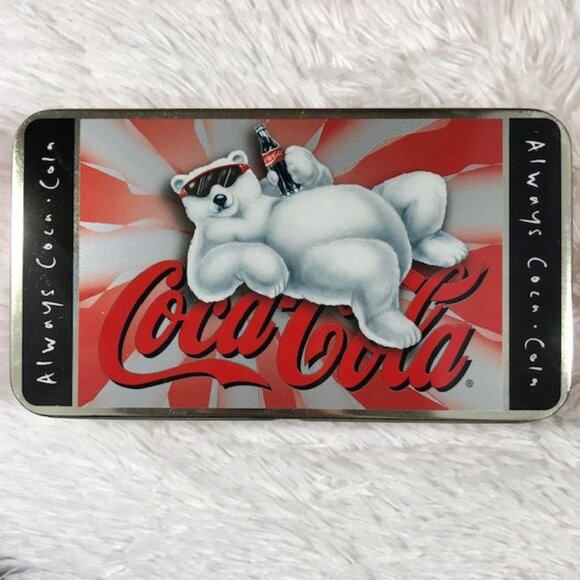 Vintage Set of 2 Coca-Cola Polar Bear 'Always Coca-Cola' Hinged Lid Tins - Picture 6 of 12